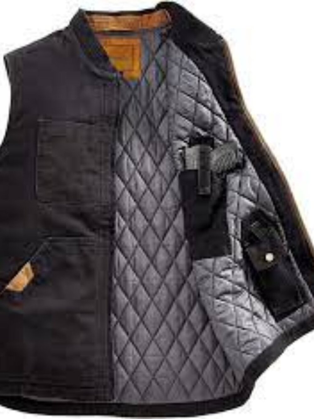 Concealed Carry Canvas Vest - Black | 2XL